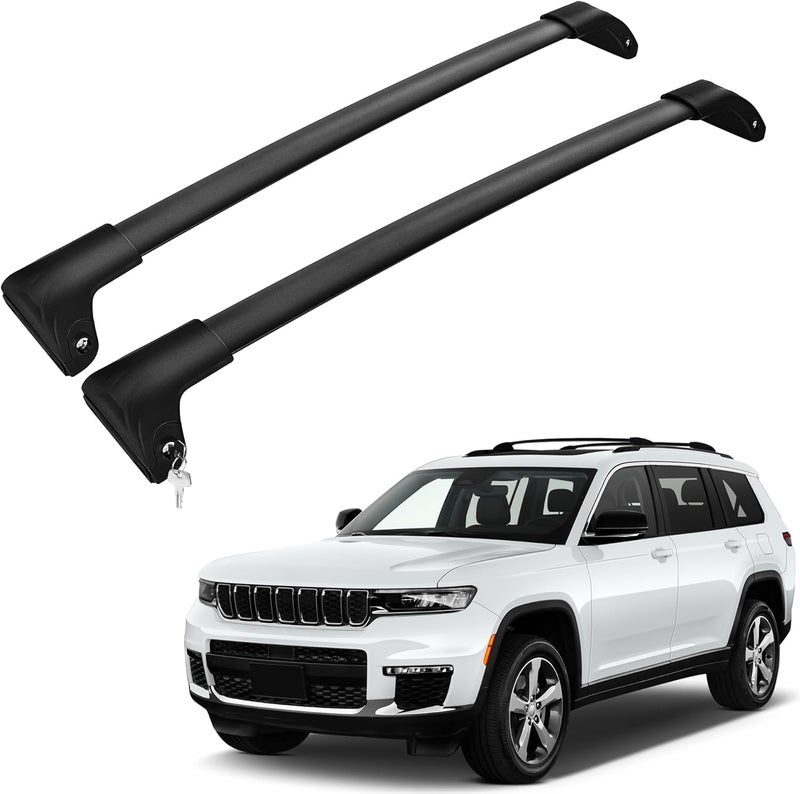 FLYCLE 220Lbs Lockable Roof Rack Crossbars for 2021-2026 Grand Cherokee L, 2022-2026 Grand Cherokee WL, Heavy Duty Aluminum Anti-Corrosion Cross Bar Fit Luggage Luggage Kayaks Bicycles Snowboard - Image 1